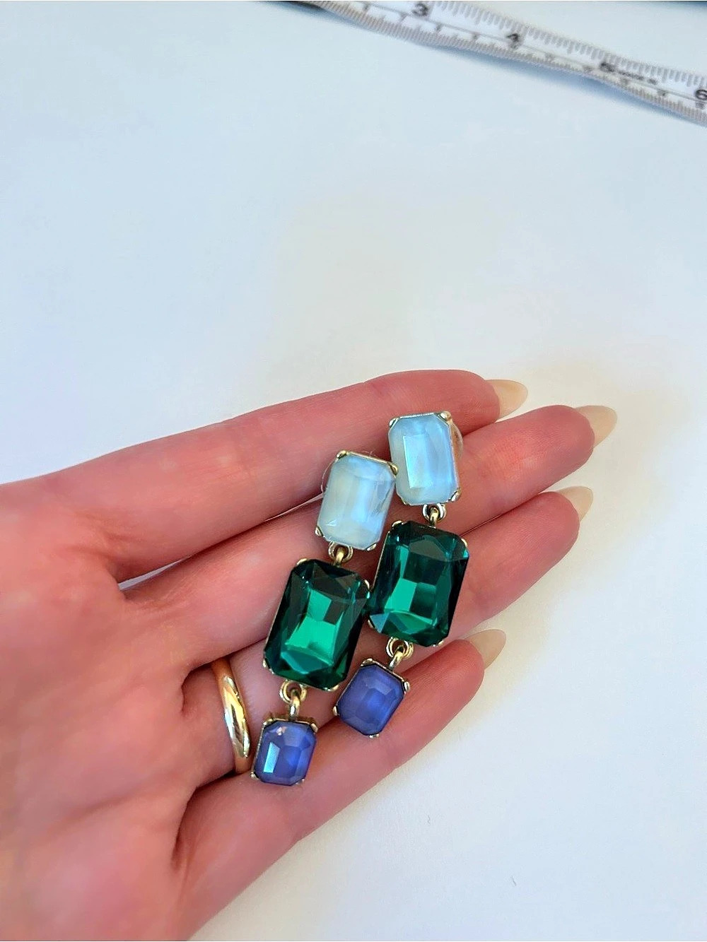 Multicolor Statement Drop Earrings Like New
